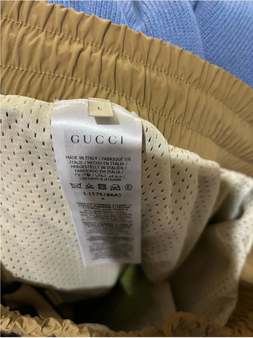Men’s Gucci GG jacquard wool blend fleece, jogging pant size large made in Italy